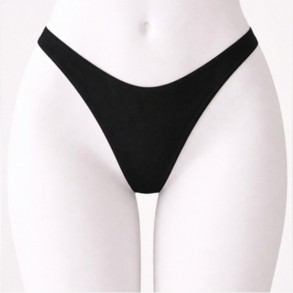 SKIMS Swim Cheeky Tanga Bottom Panty Swimsuit Onyx Black Large NWT
